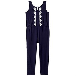 Janie and Jack Navy Sleeveless Jumpsuit